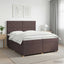 Boxmadras med topmadras Mørk Brun 200 x 200 cm Stof