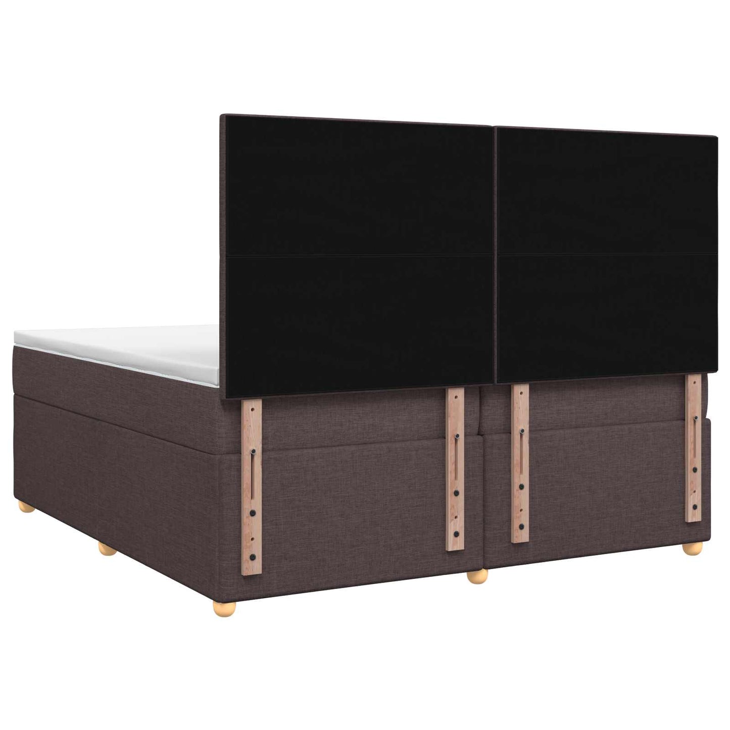 Boxmadras med topmadras Mørk Brun 200 x 200 cm Stof