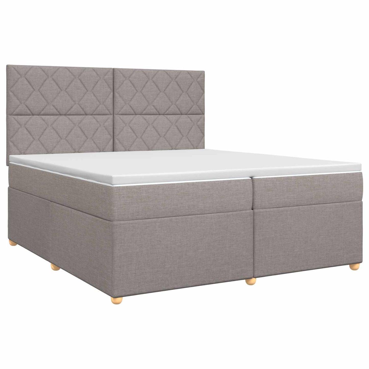 Boxmadras med topmadras Gråbrun 200 x 200 cm Stof