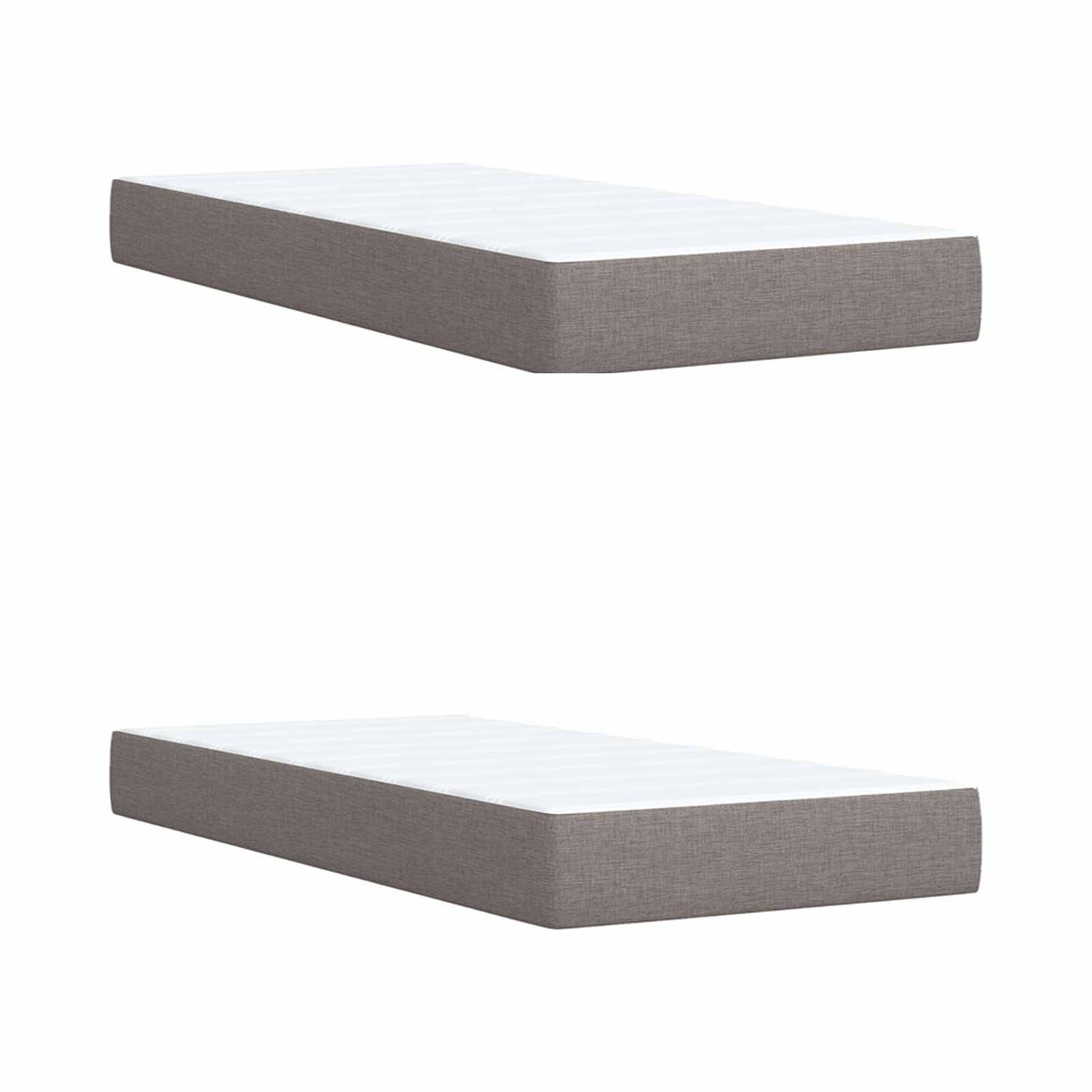 Boxmadras med topmadras Gråbrun 200 x 200 cm Stof