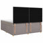 Boxmadras med topmadras Gråbrun 200 x 200 cm Stof
