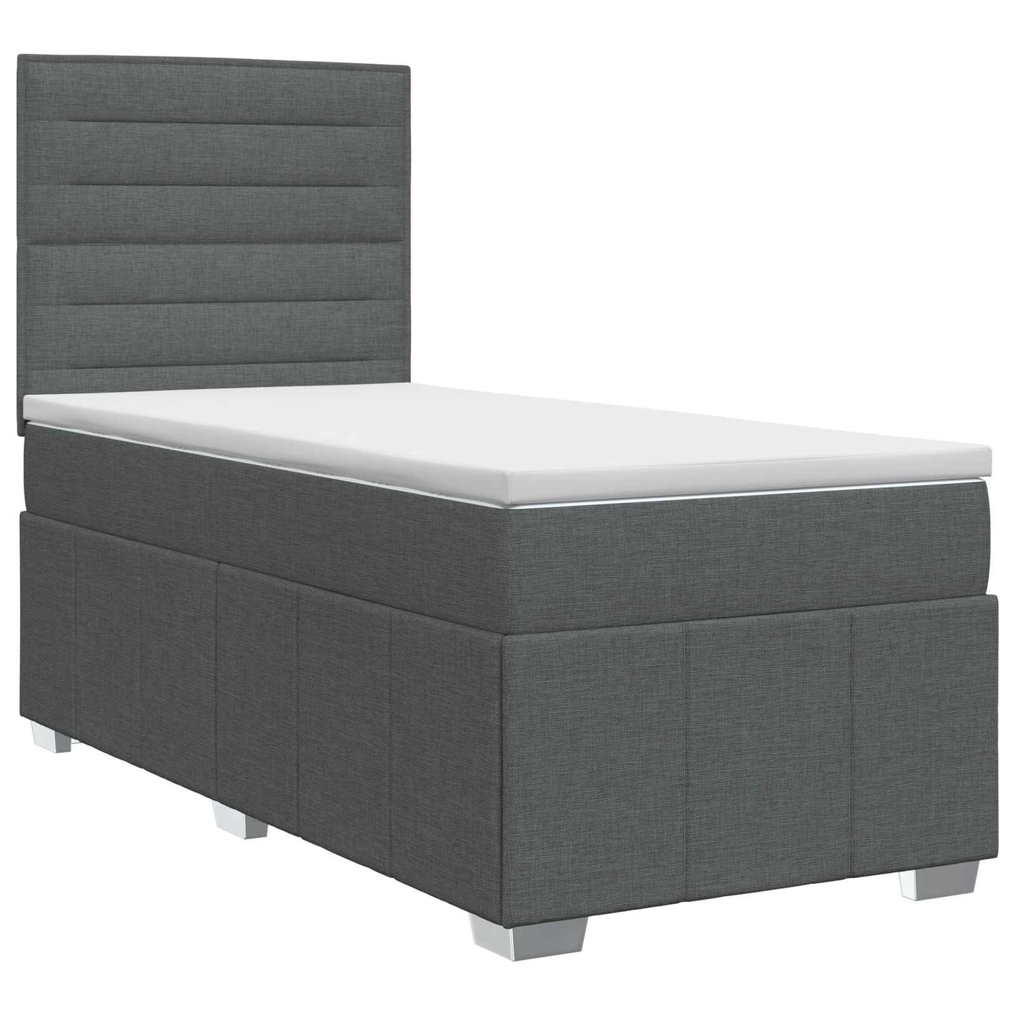 Boxmadras med topmadras Mørkegrå 80 x 200 cm Stof