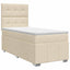 Boxmadras med topmadras Cremefarvet 80 x 200 cm Stof