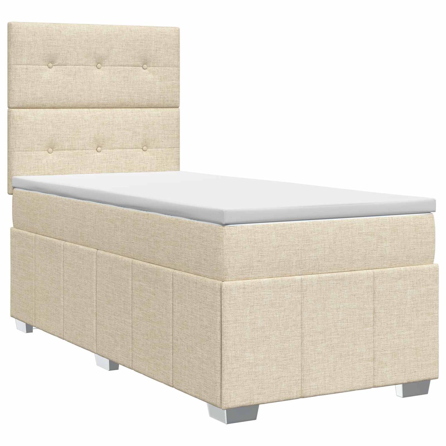 Boxmadras med topmadras Cremefarvet 80 x 200 cm Stof