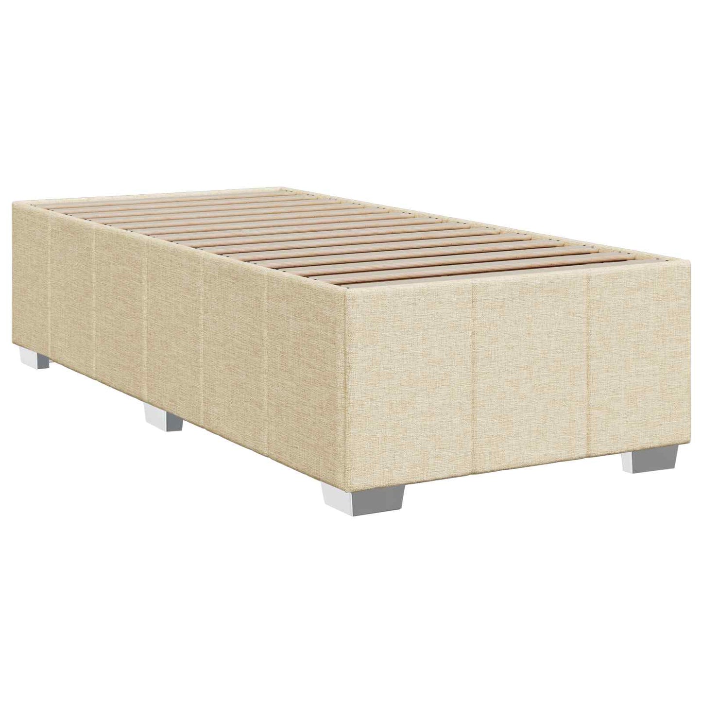 Boxmadras med topmadras Cremefarvet 80 x 200 cm Stof