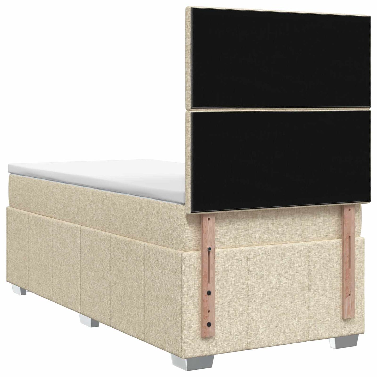 Boxmadras med topmadras Cremefarvet 80 x 200 cm Stof