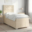 Boxmadras med topmadras Cremefarvet 90 x 200 cm Stof