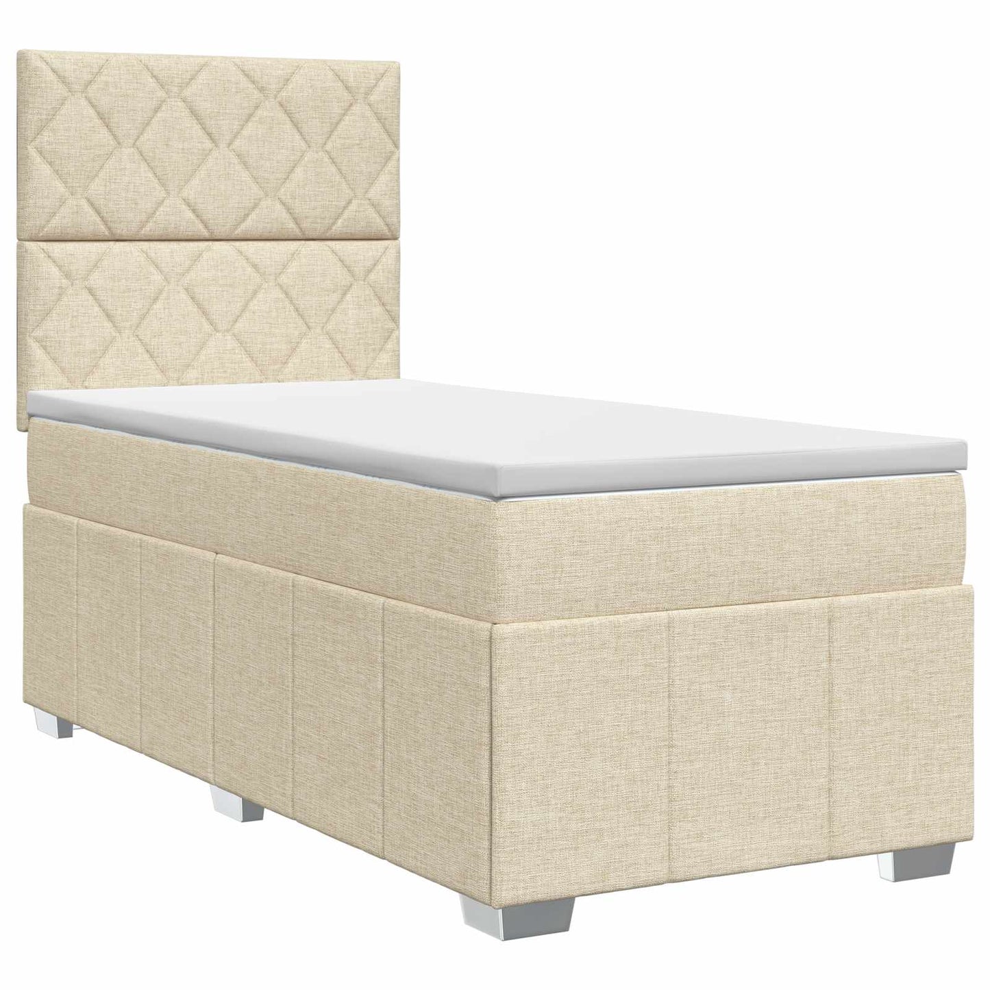 Boxmadras med topmadras Cremefarvet 80 x 200 cm Stof