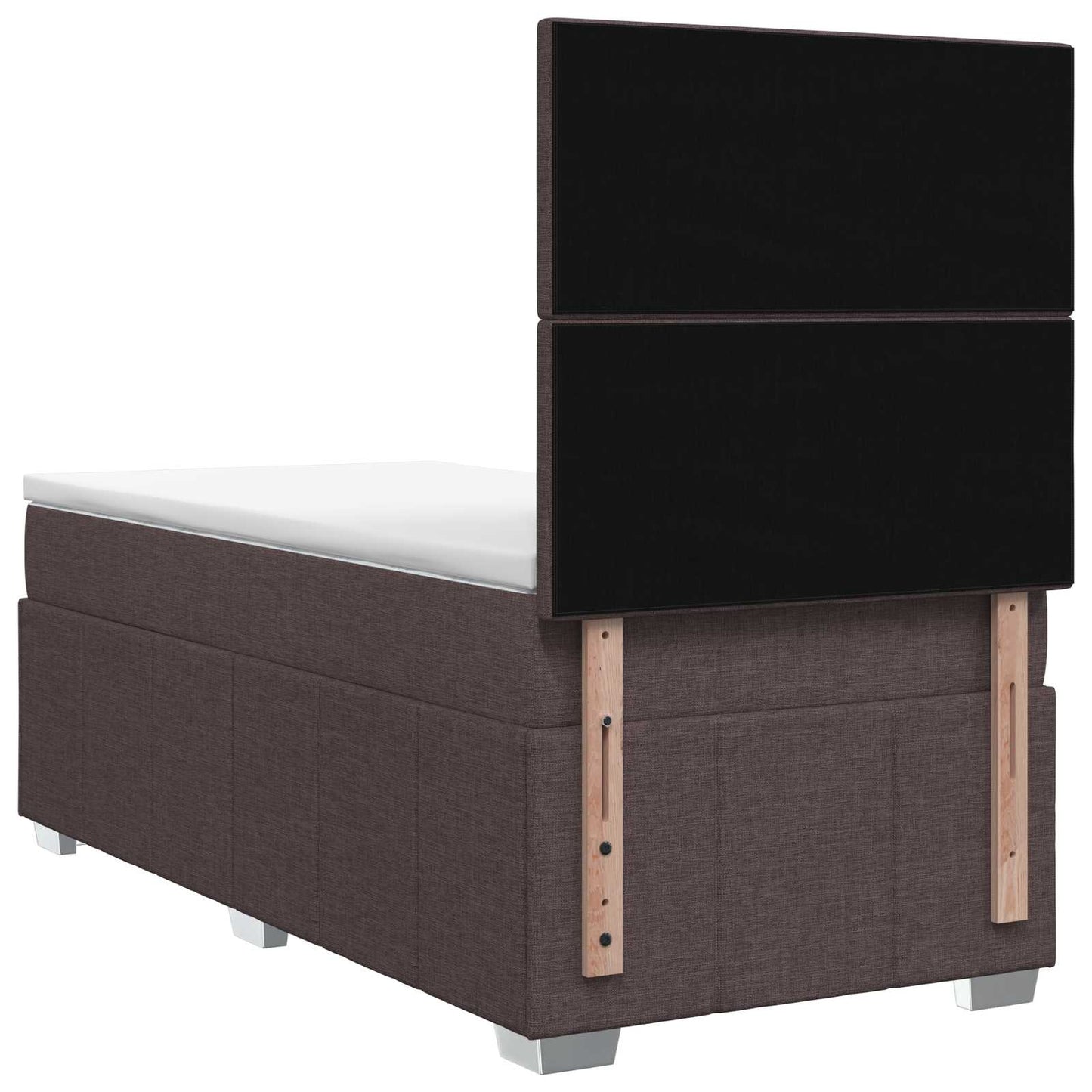 Boxmadras med topmadras Mørk Brun 90 x 200 cm Stof