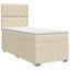 Boxmadras med topmadras Cremefarvet 90 x 200 cm Stof