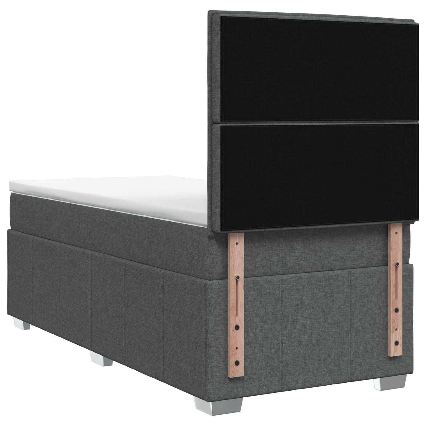 Boxmadras med topmadras Mørkegrå 100 x 200 cm Stof