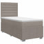 Boxmadras med topmadras Gråbrun 100 x 200 cm Stof