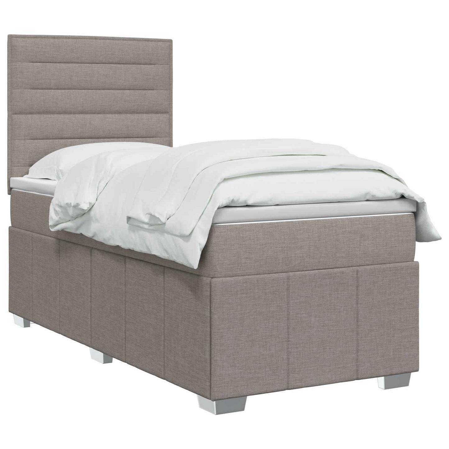 Boxmadras med topmadras Gråbrun 100 x 200 cm Stof