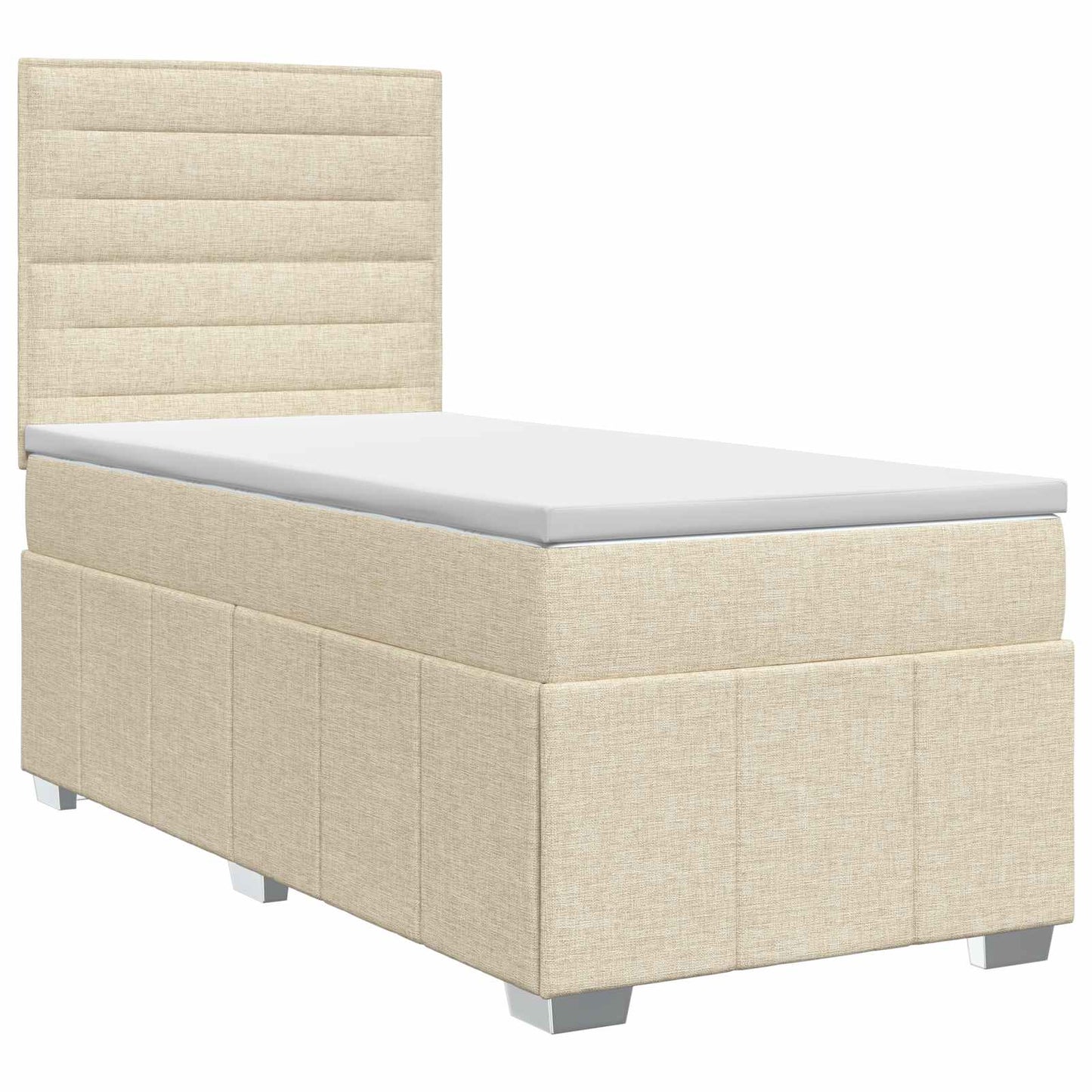 Boxmadras med topmadras Cremefarvet 100 x 200 cm Stof