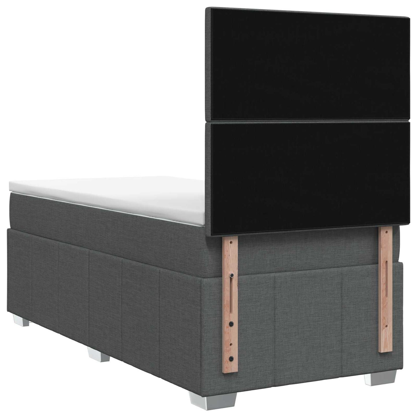 Boxmadras med topmadras Mørkegrå 100 x 200 cm Stof