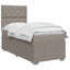 Boxmadras med topmadras Gråbrun 100 x 200 cm Stof