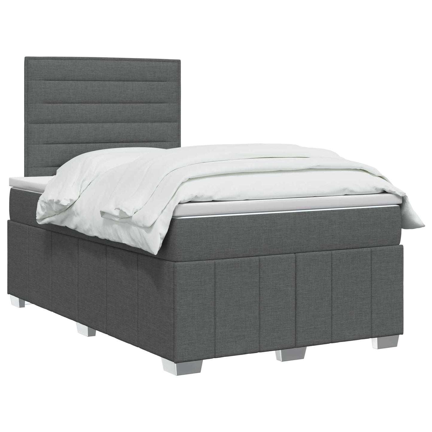 Boxmadras med topmadras Mørkegrå 120 x 190 cm Stof