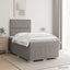 Boxmadras med topmadras Gråbrun 120 x 190 cm Stof