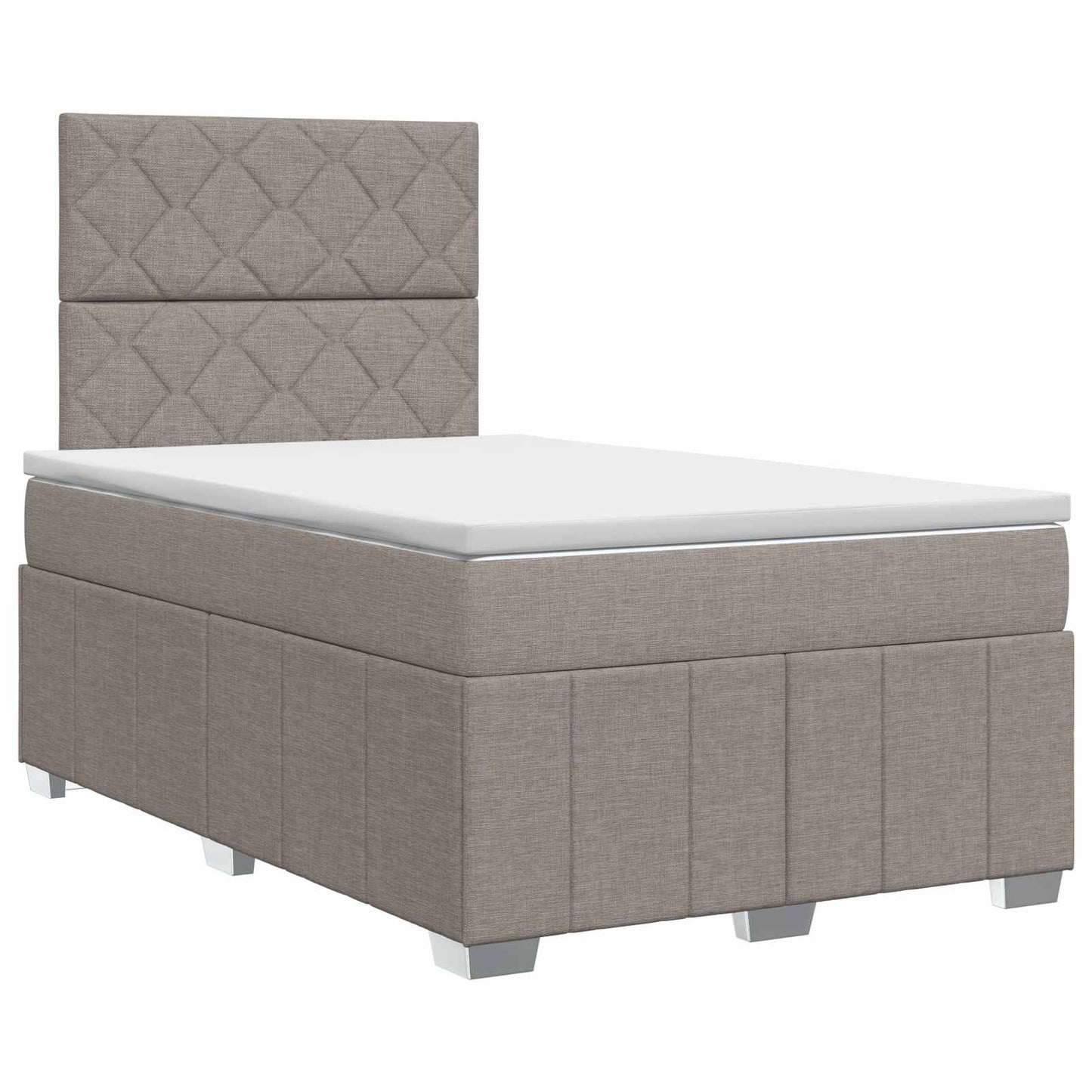 Boxmadras med topmadras Gråbrun 120 x 190 cm Stof