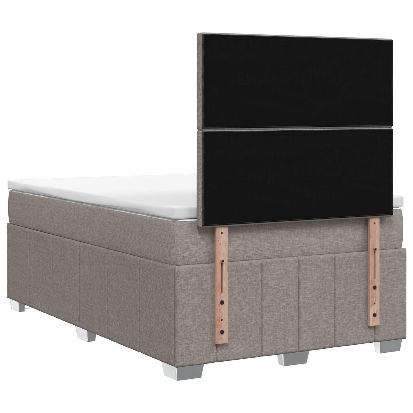 Boxmadras med topmadras Gråbrun 120 x 190 cm Stof