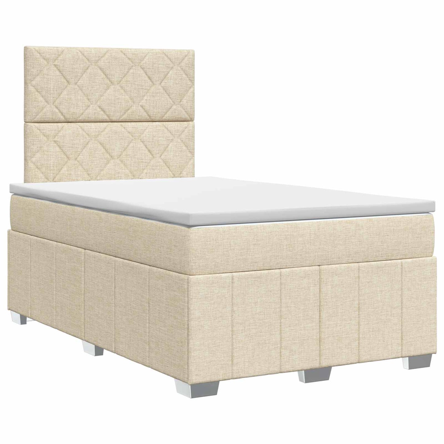 Boxmadras med topmadras Cremefarvet 120 x 190 cm Stof