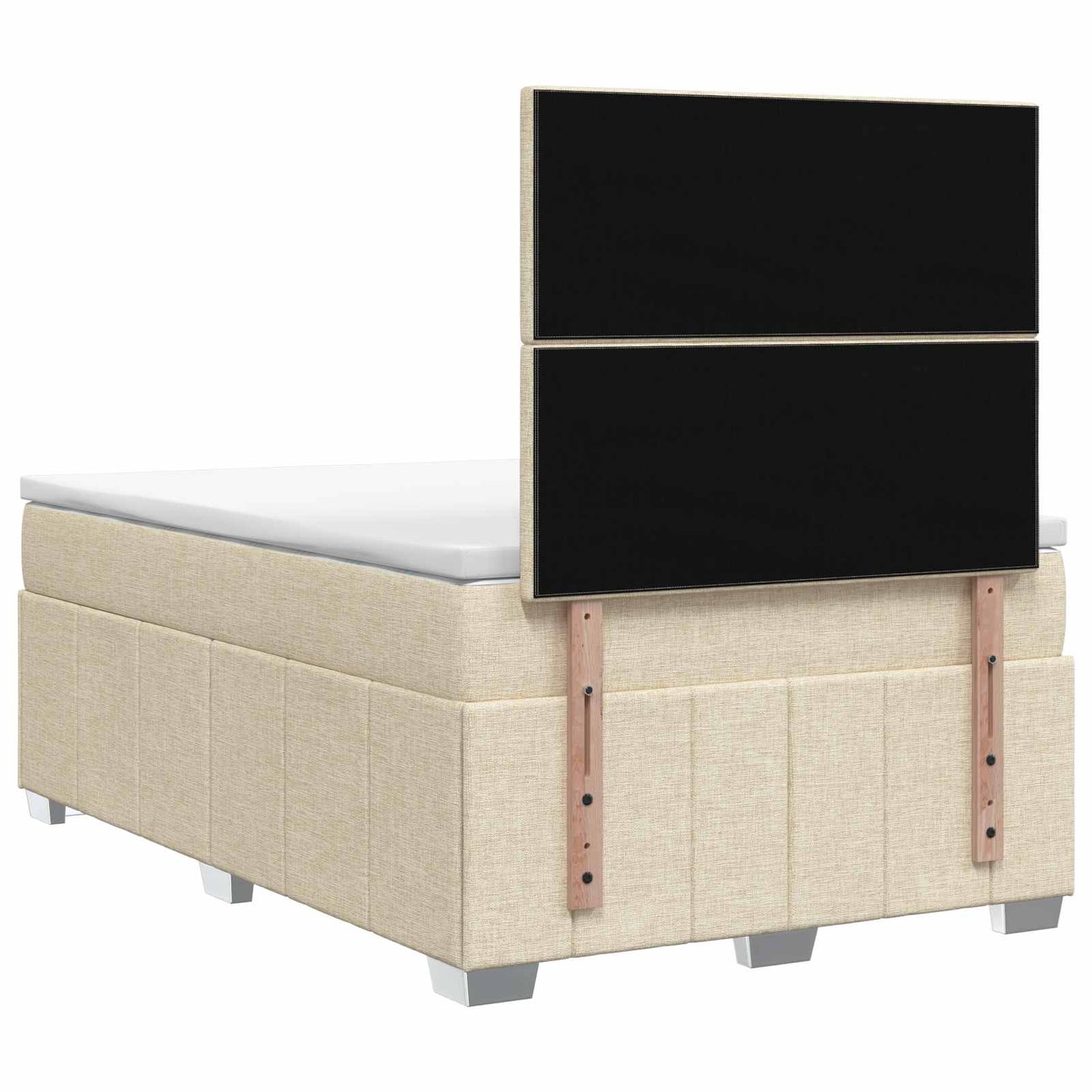 Boxmadras med topmadras Cremefarvet 120 x 190 cm Stof
