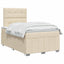 Boxmadras med topmadras Cremefarvet 120 x 200 cm Stof