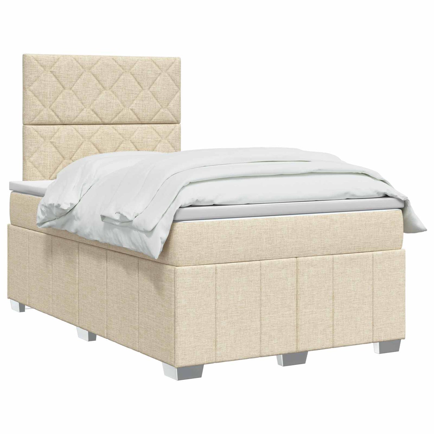 Boxmadras med topmadras Cremefarvet 120 x 200 cm Stof