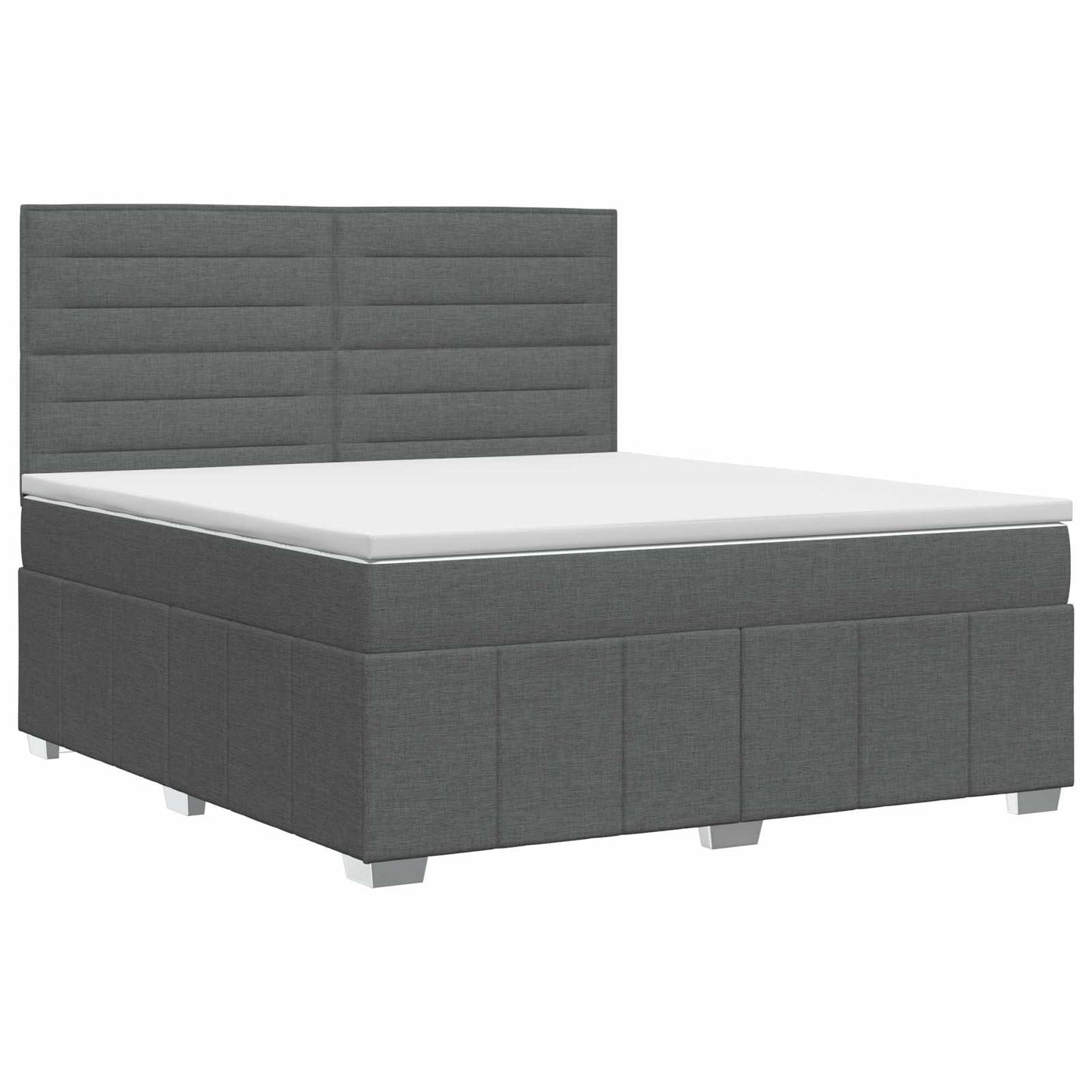 Boxmadras med topmadras Mørkegrå 140 x 190 cm Stof