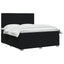 Boxmadras med topmadras med hovedgærde Sort 140 x 190 cm Stof