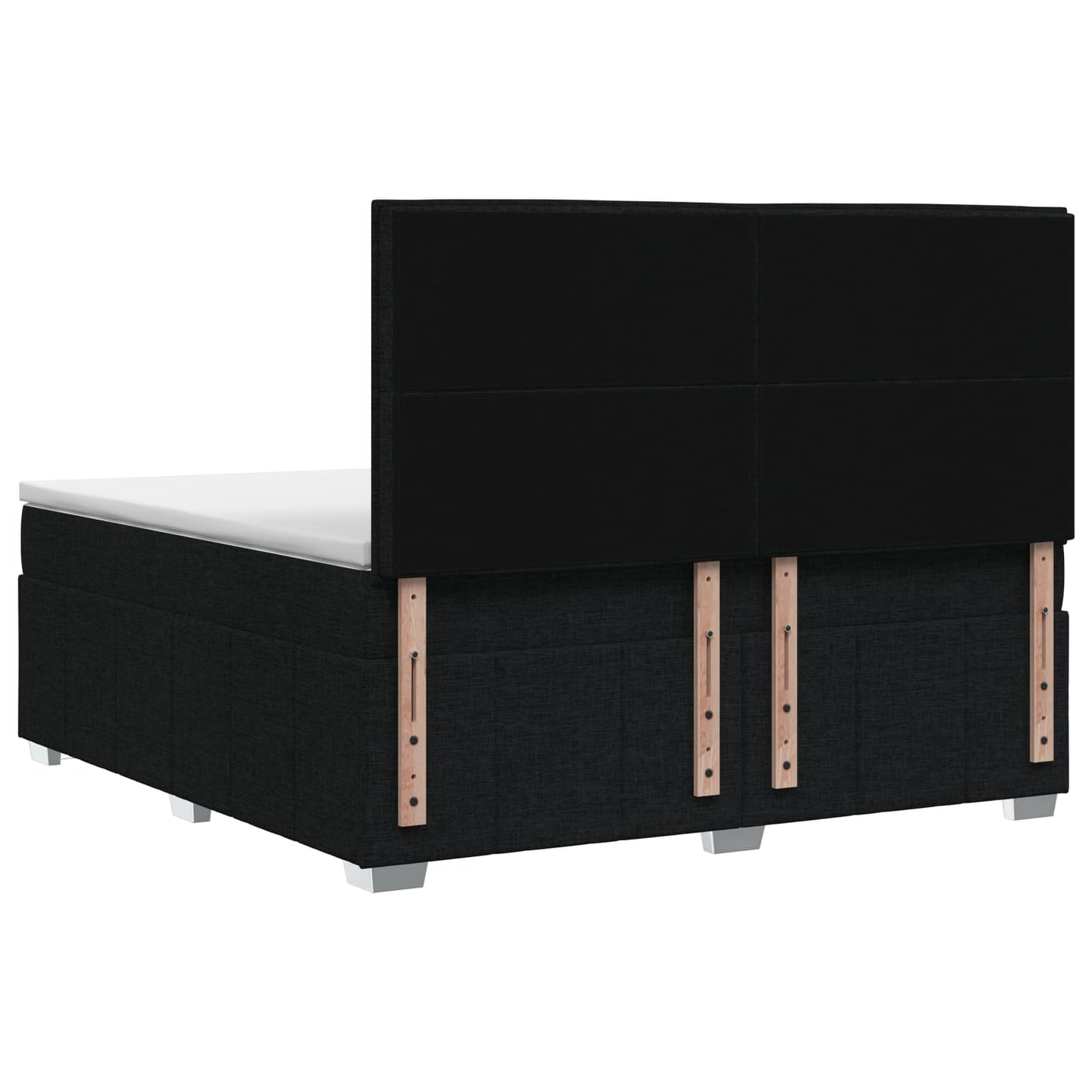 Boxmadras med topmadras med hovedgærde Sort 140 x 190 cm Stof