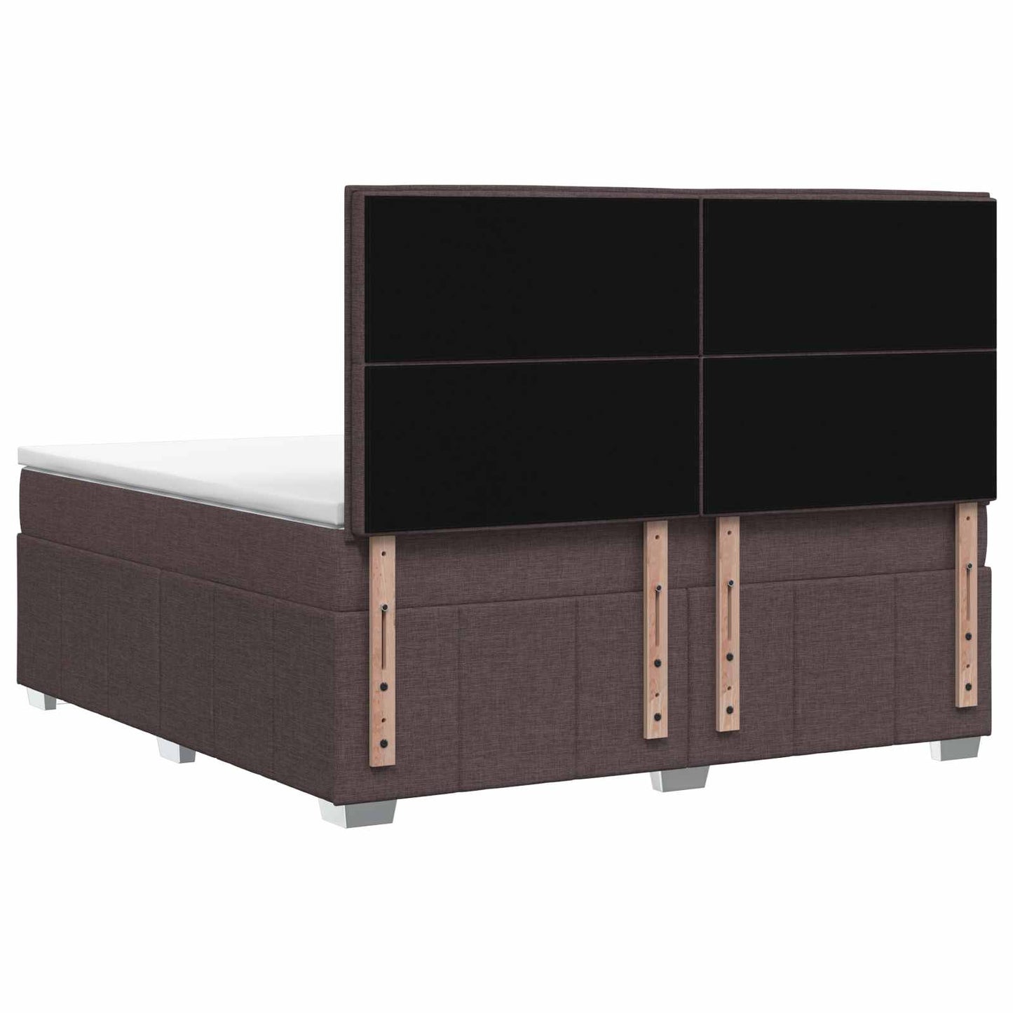 Boxmadras med topmadras Mørk Brun 160 x 200 cm Stof