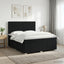 Boxmadras med topmadras med hovedgærde Sort 140 x 190 cm Stof