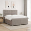 Boxmadras med topmadras Gråbrun 140 x 190 cm Stof