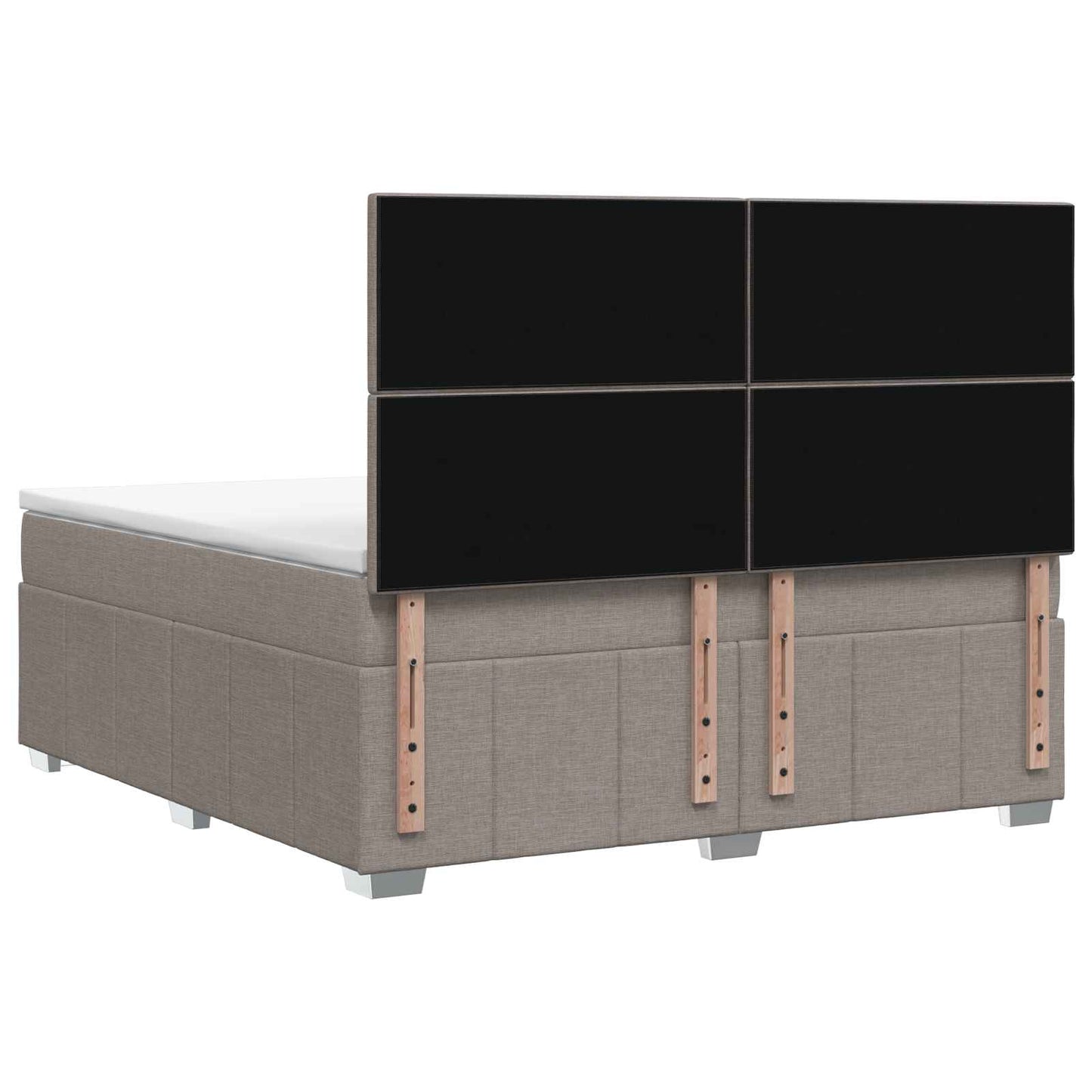 Boxmadras med topmadras Gråbrun 180 x 200 cm Stof