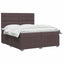 Boxmadras med topmadras Mørk Brun 200 x 200 cm Stof