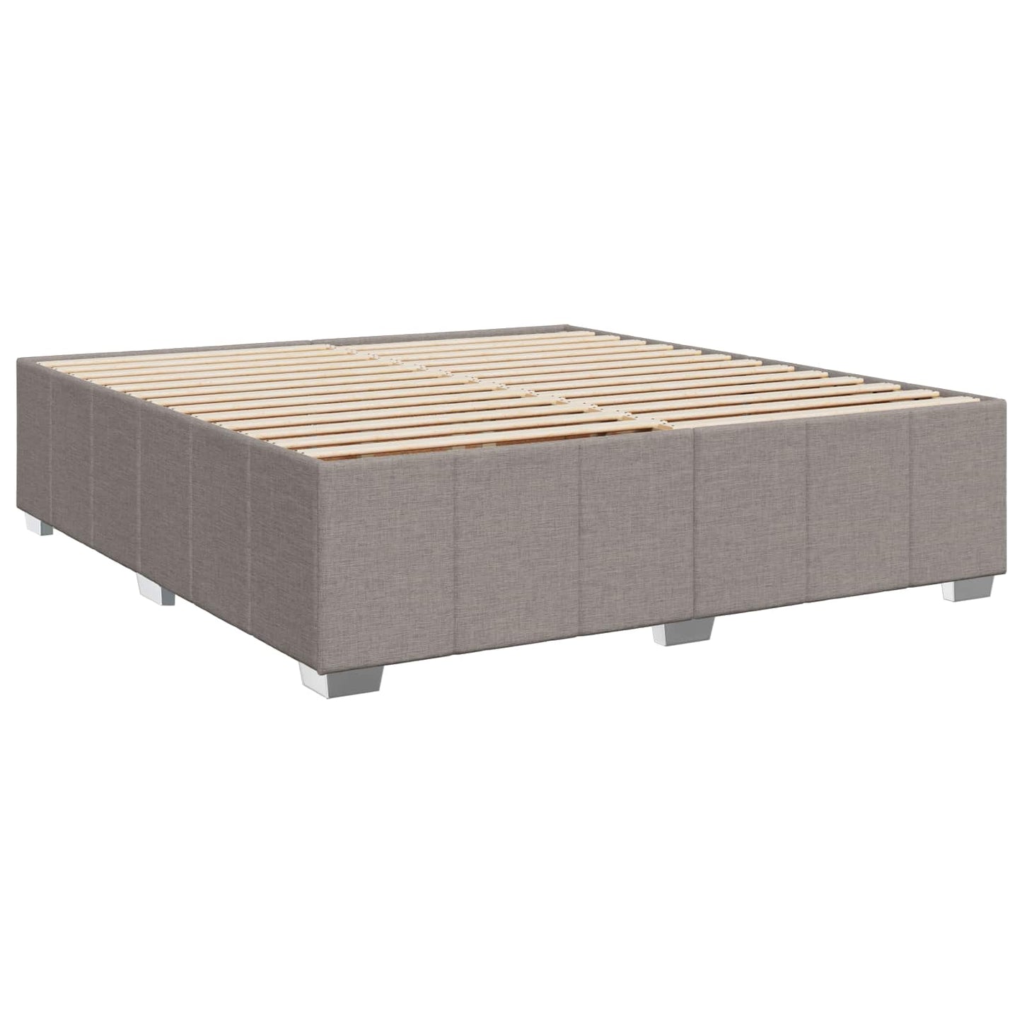 Boxmadras med topmadras Gråbrun 200 x 200 cm Stof