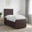 Boxmadras med topmadras Mørk Brun 90 x 200 cm Stof