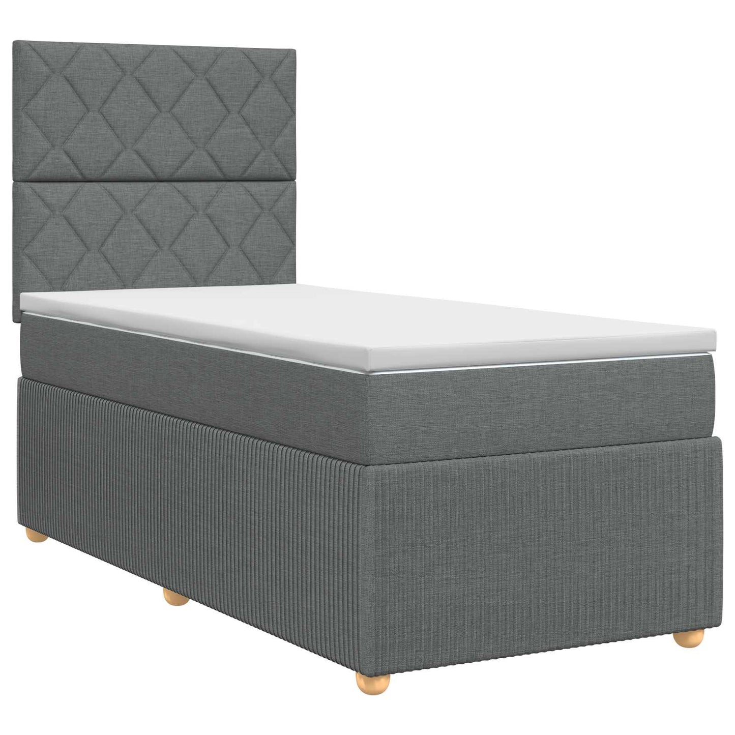 Boxmadras med topmadras Mørkegrå 90 x 190 cm Stof