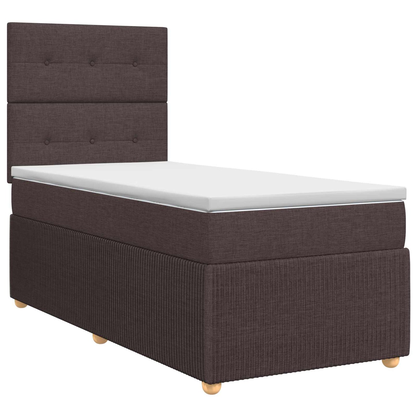 Boxmadras med topmadras Mørk Brun 90 x 200 cm Stof