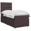 Boxmadras med topmadras Mørk Brun 90 x 200 cm Stof