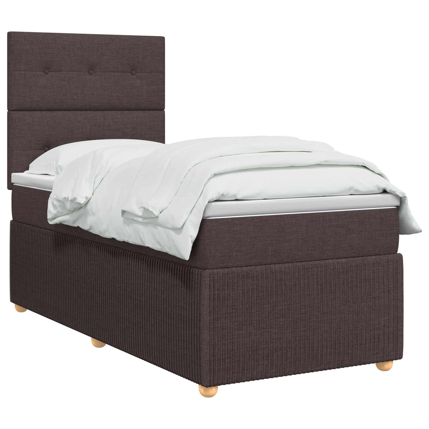 Boxmadras med topmadras Mørk Brun 90 x 200 cm Stof