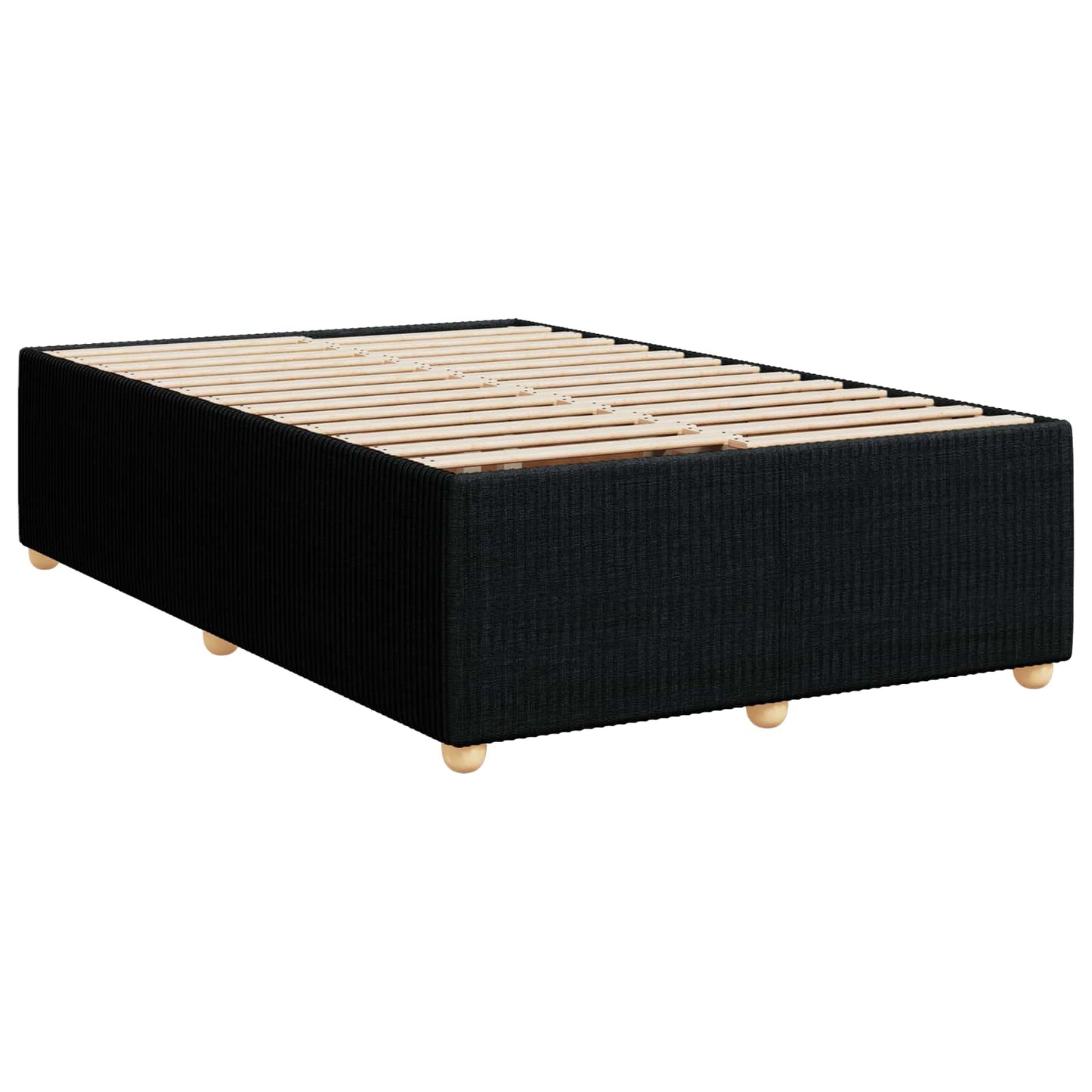 Boxmadras med topmadras med hovedgærde Sort 90 x 200 cm Stof