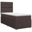 Boxmadras med topmadras Mørk Brun 90 x 200 cm Stof