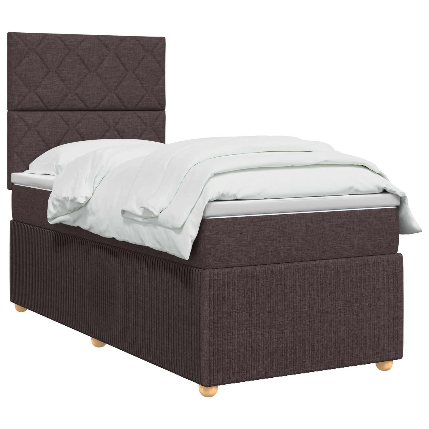 Boxmadras med topmadras Mørk Brun 90 x 200 cm Stof
