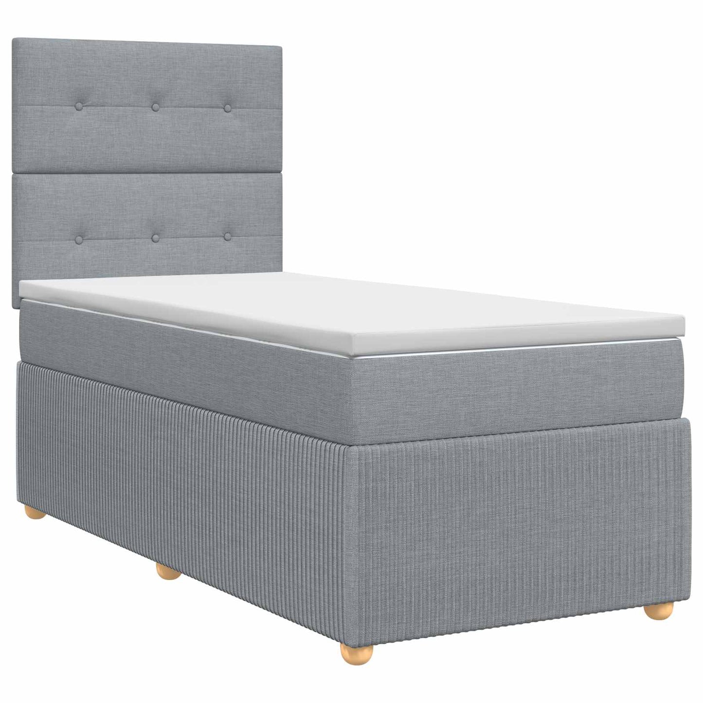 Boxmadras med topmadras Lysegrå 100 x 200 cm Stof
