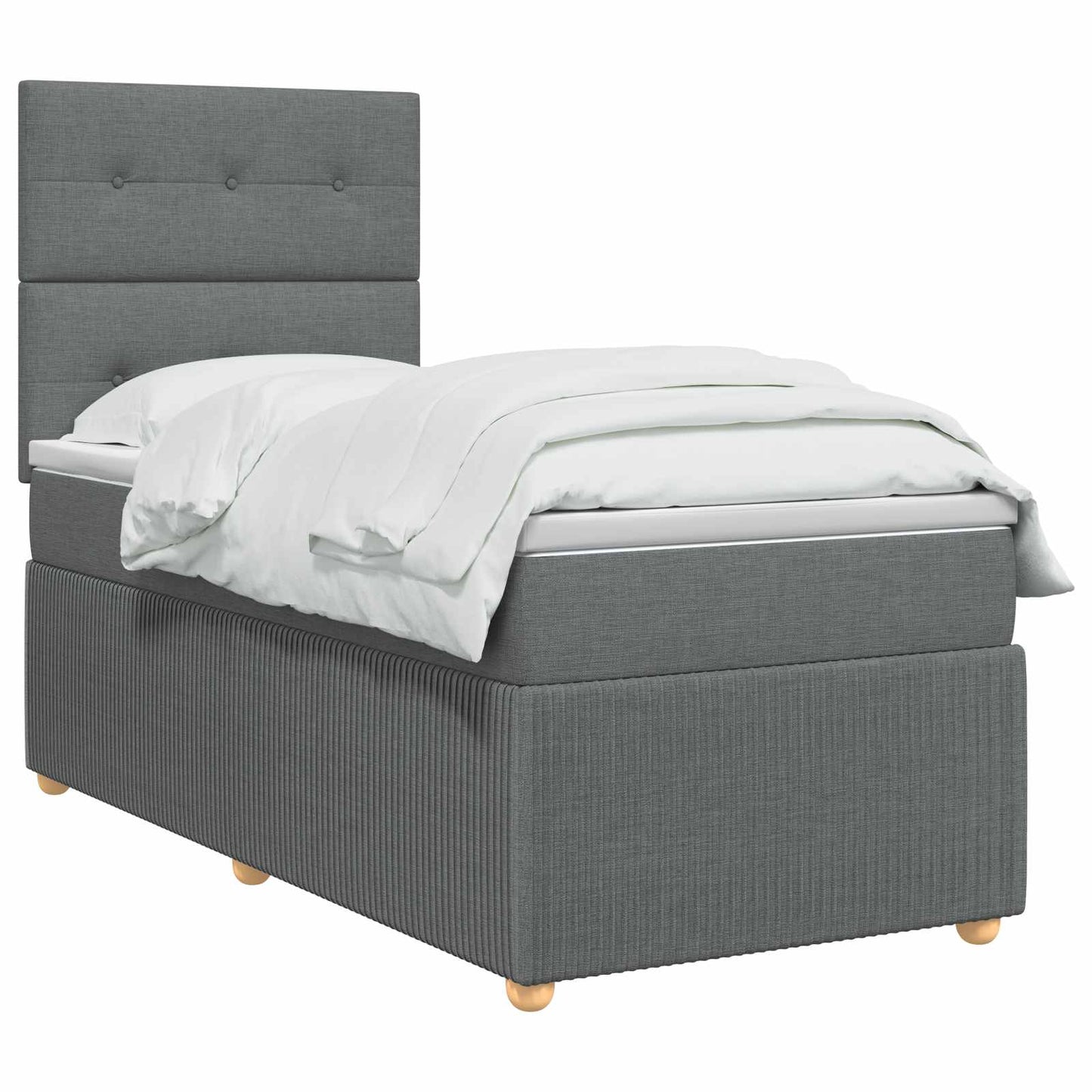 Boxmadras med topmadras Mørkegrå 100 x 200 cm Stof