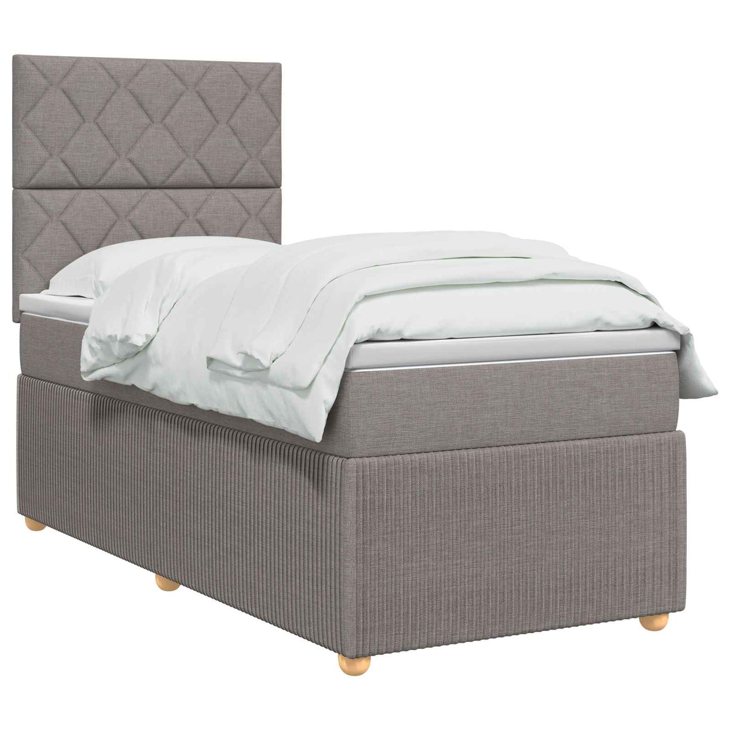 Boxmadras med topmadras Gråbrun 100 x 200 cm Stof