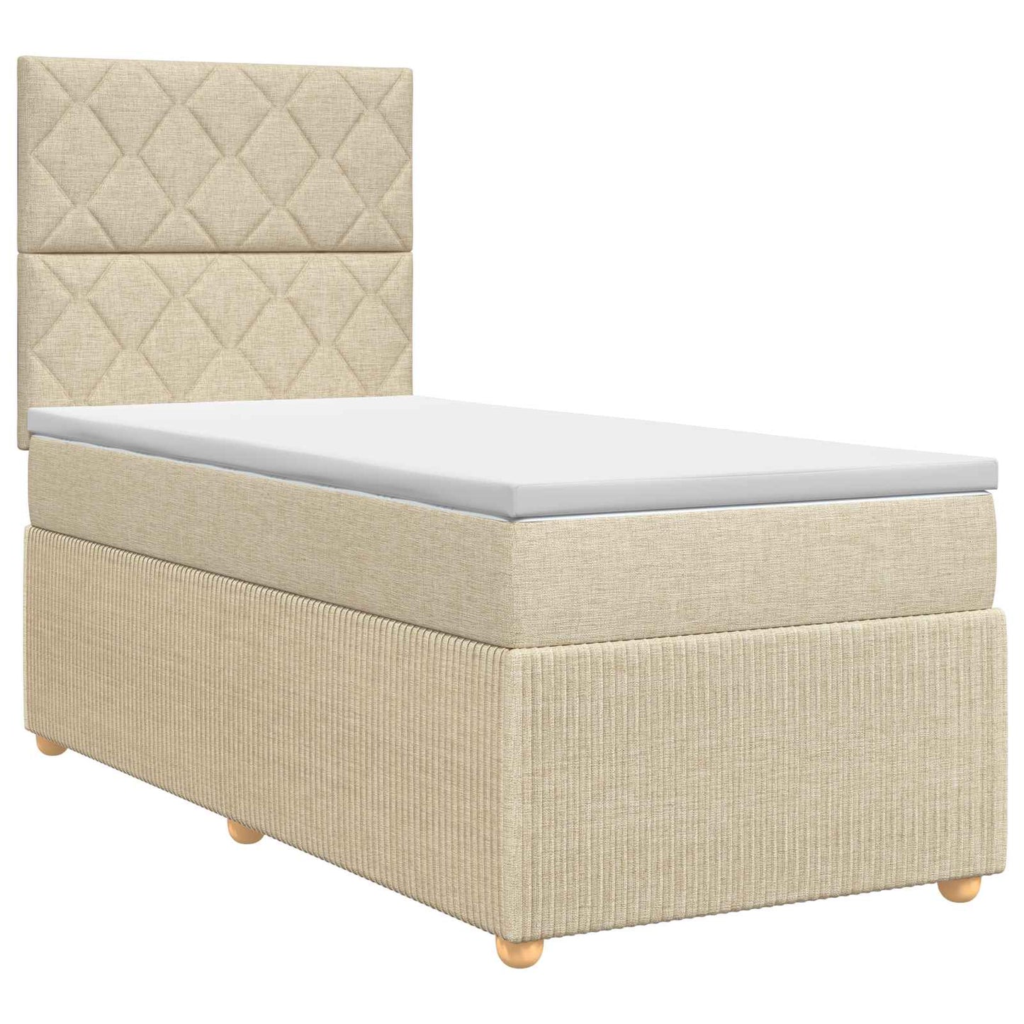 Boxmadras med topmadras Cremefarvet 100 x 200 cm Stof