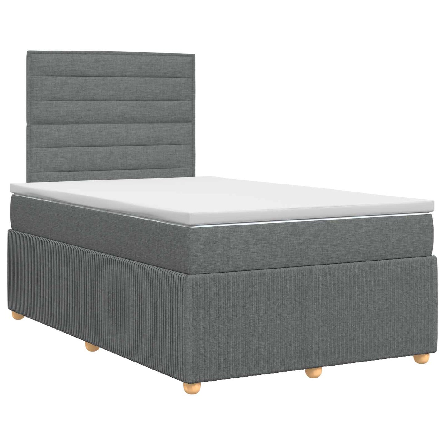 Boxmadras med topmadras Mørkegrå 120 x 190 cm Stof